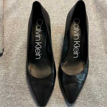 Calvin Klein Black Leather Pumps Heels Size 8