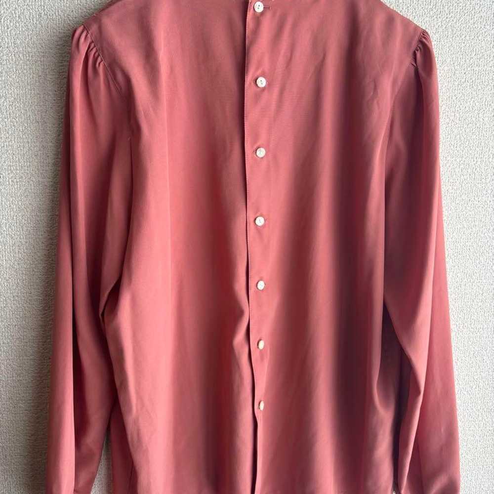 Pink lace decorated long-sleeve blouse, Showa ret… - image 3