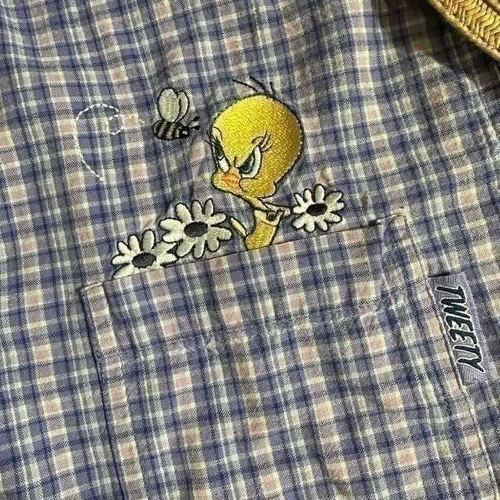 Vintage 90s/Y2K Looney Tuned Tweety Bird floral p… - image 8