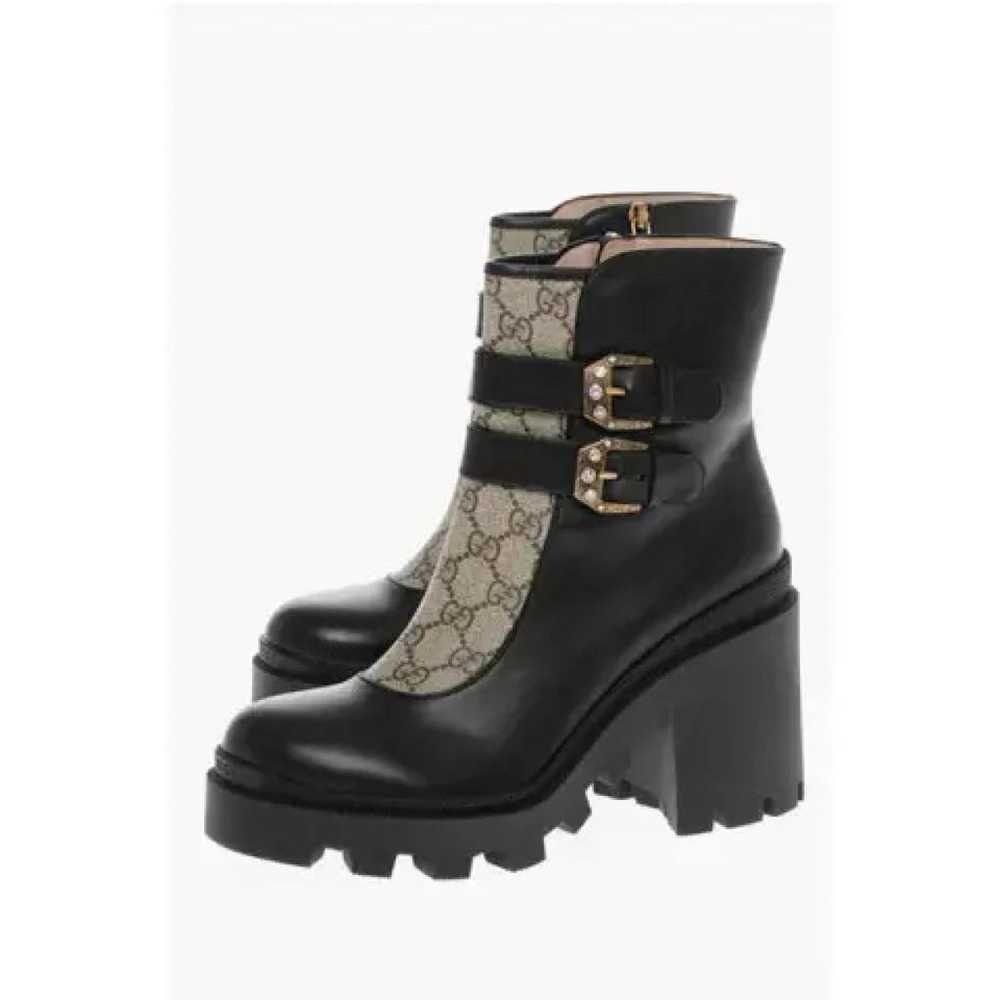 Gucci Marmont leather buckled boots - image 5