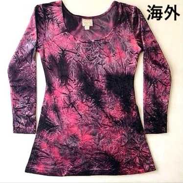 Overseas Velvet Tie-Dye Cut and Sew Top Gothic Go… - image 1