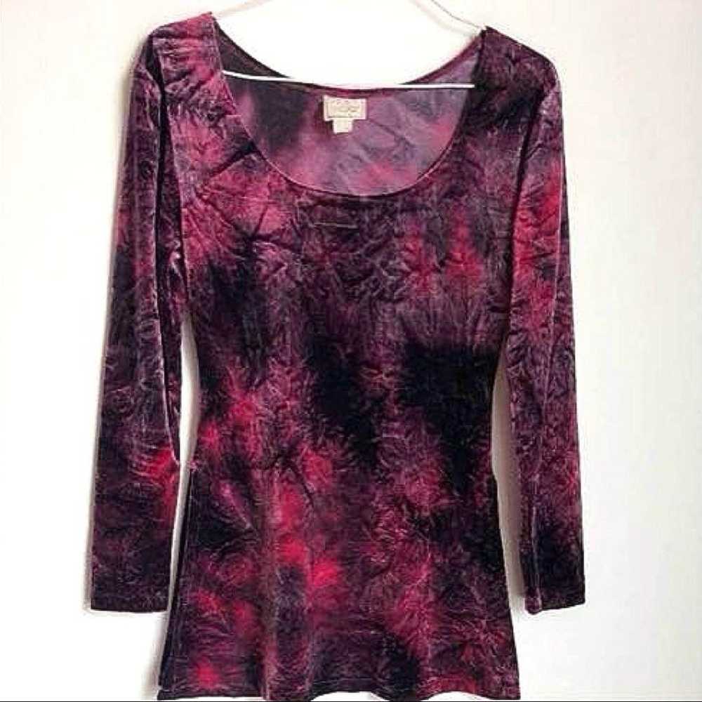 Overseas Velvet Tie-Dye Cut and Sew Top Gothic Go… - image 2