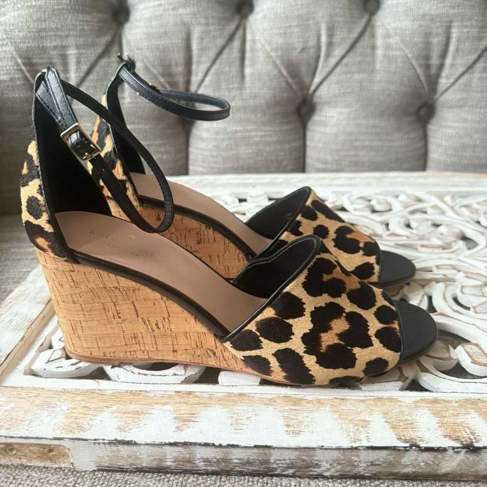 Kate Spade Cow Hair Animal Print Wedge Heels Shoe… - image 11