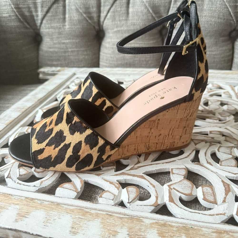 Kate Spade Cow Hair Animal Print Wedge Heels Shoe… - image 1