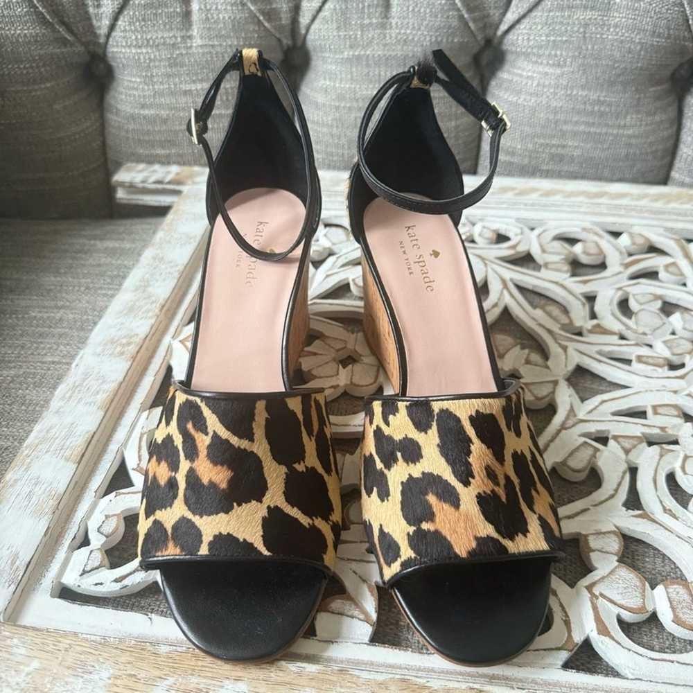 Kate Spade Cow Hair Animal Print Wedge Heels Shoe… - image 5