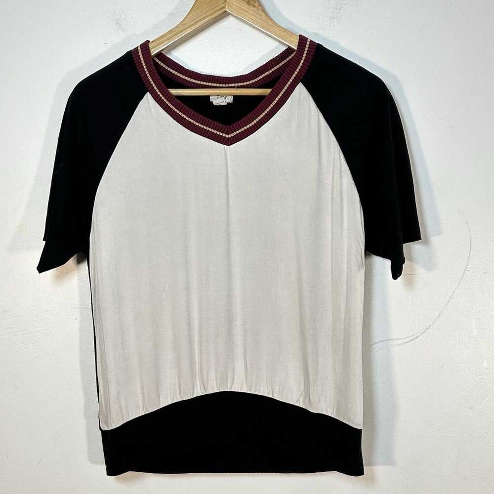 TINY Anthropologie Retro Woman’s Top Raglan Baseb… - image 1