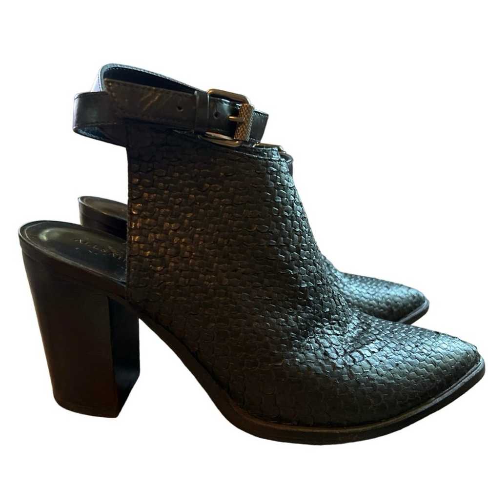 All Saints Cuban heel ankle boots woven effect le… - image 2