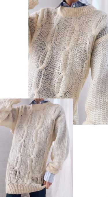 crème euro mohair cable knit jumper