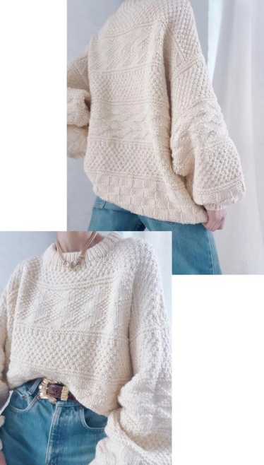 Irish wool cable knit jumper