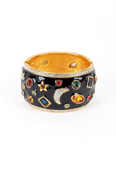 KENNETH JAY LANE Celestial Black Enamel Gem Bracel