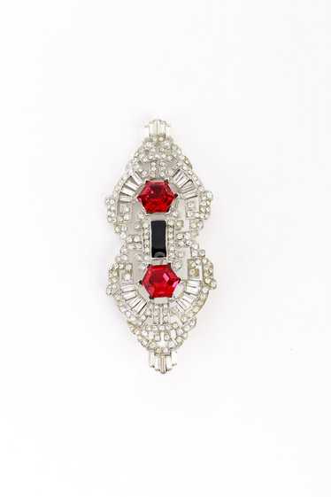 KENNETH JAY LANE Art Deco Crystal Bar Brooch