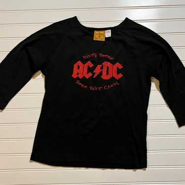 Womens Vintage Anthill Trading Y2K AC/DC 3/4 Sleev