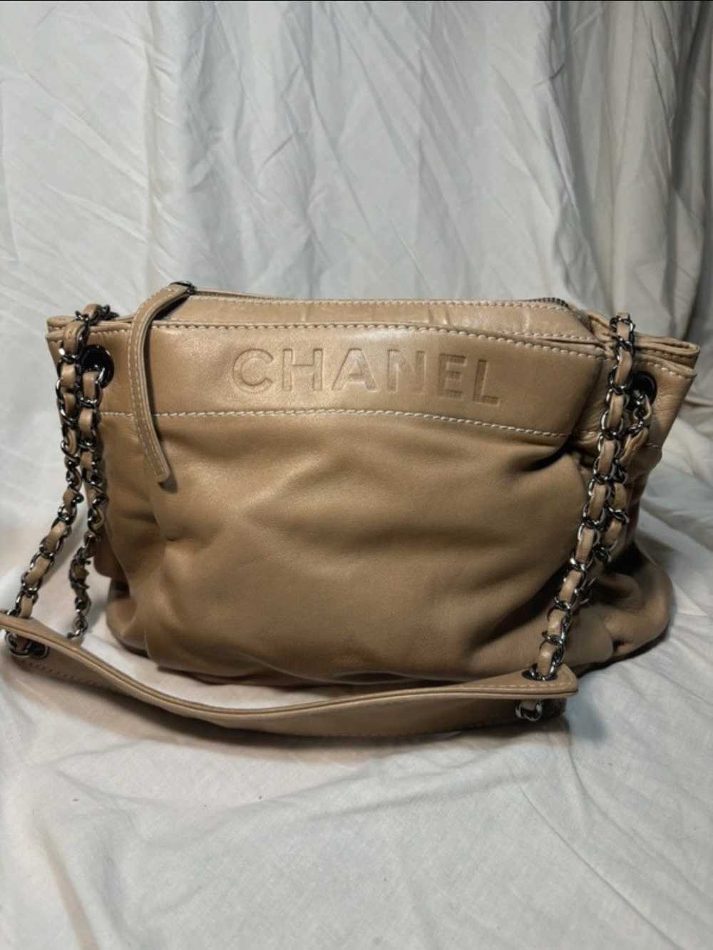 Chanel CHANEL Lax Accordion Lamb skin Light Beige… - image 2