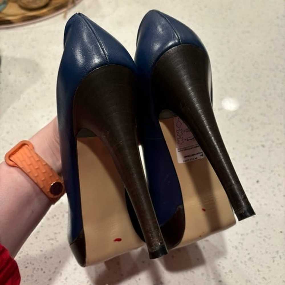 Gianfranco Ferre Blue Leather Pumps Size 39 - image 4