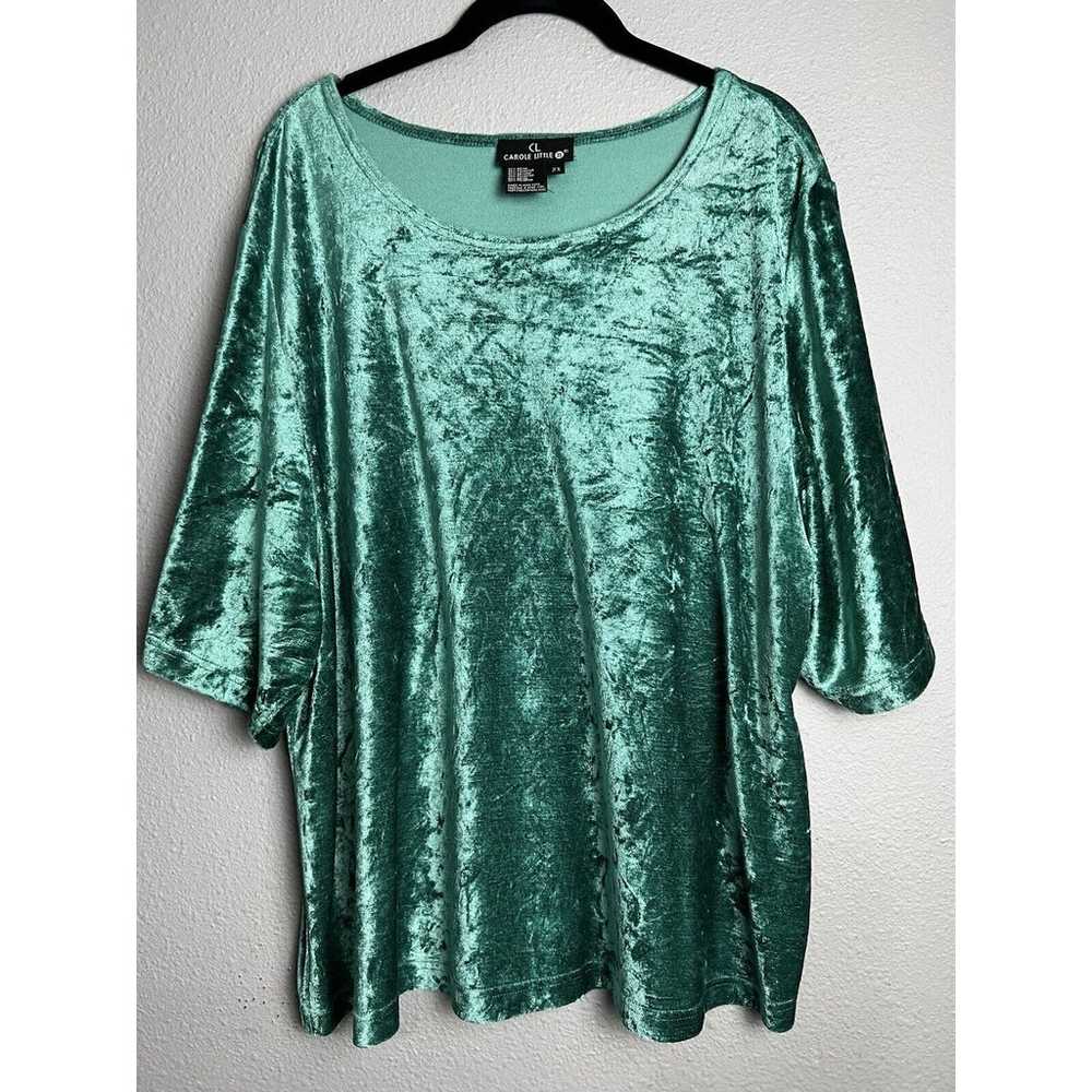 Carole Little II Size 2X Holiday Shimmer Green Ve… - image 1