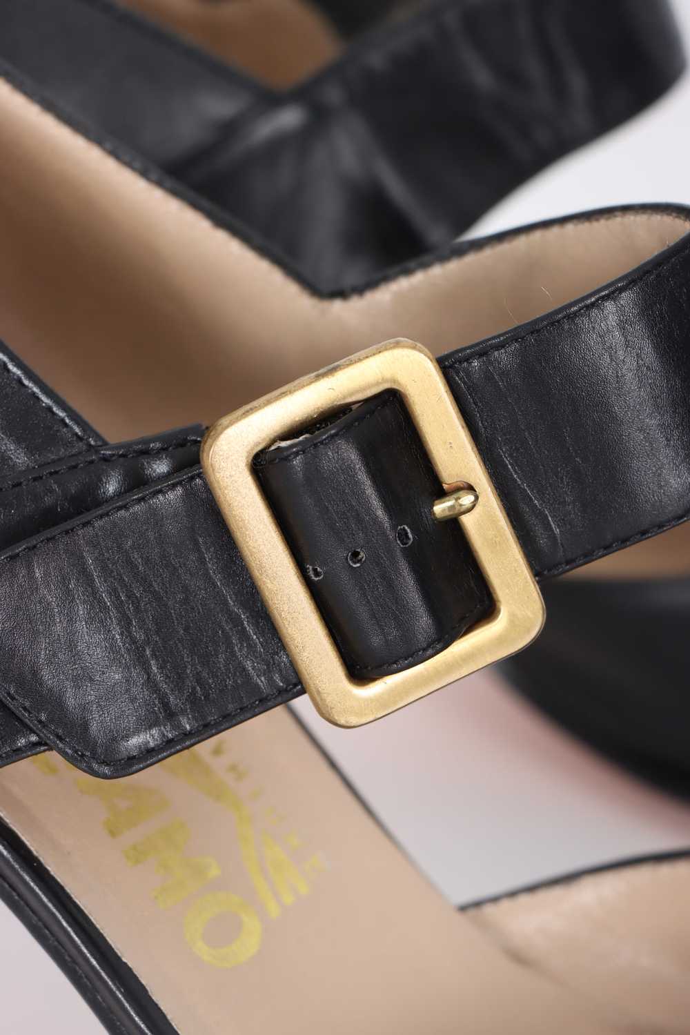 SALVATORE FERRAGAMO Black Leather Mary Jane Heels… - image 11