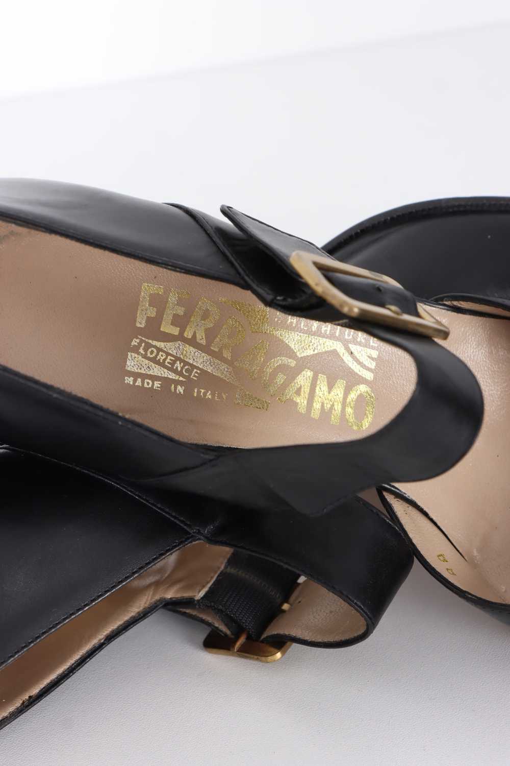 SALVATORE FERRAGAMO Black Leather Mary Jane Heels… - image 7