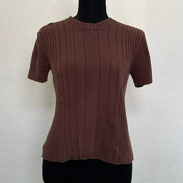 90s Vintage Brown Old Navy Knit Top