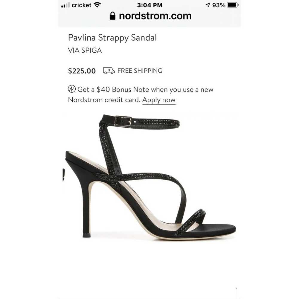 VIA SPIGA Pavlina Strappy Sandal in black satin 3… - image 2