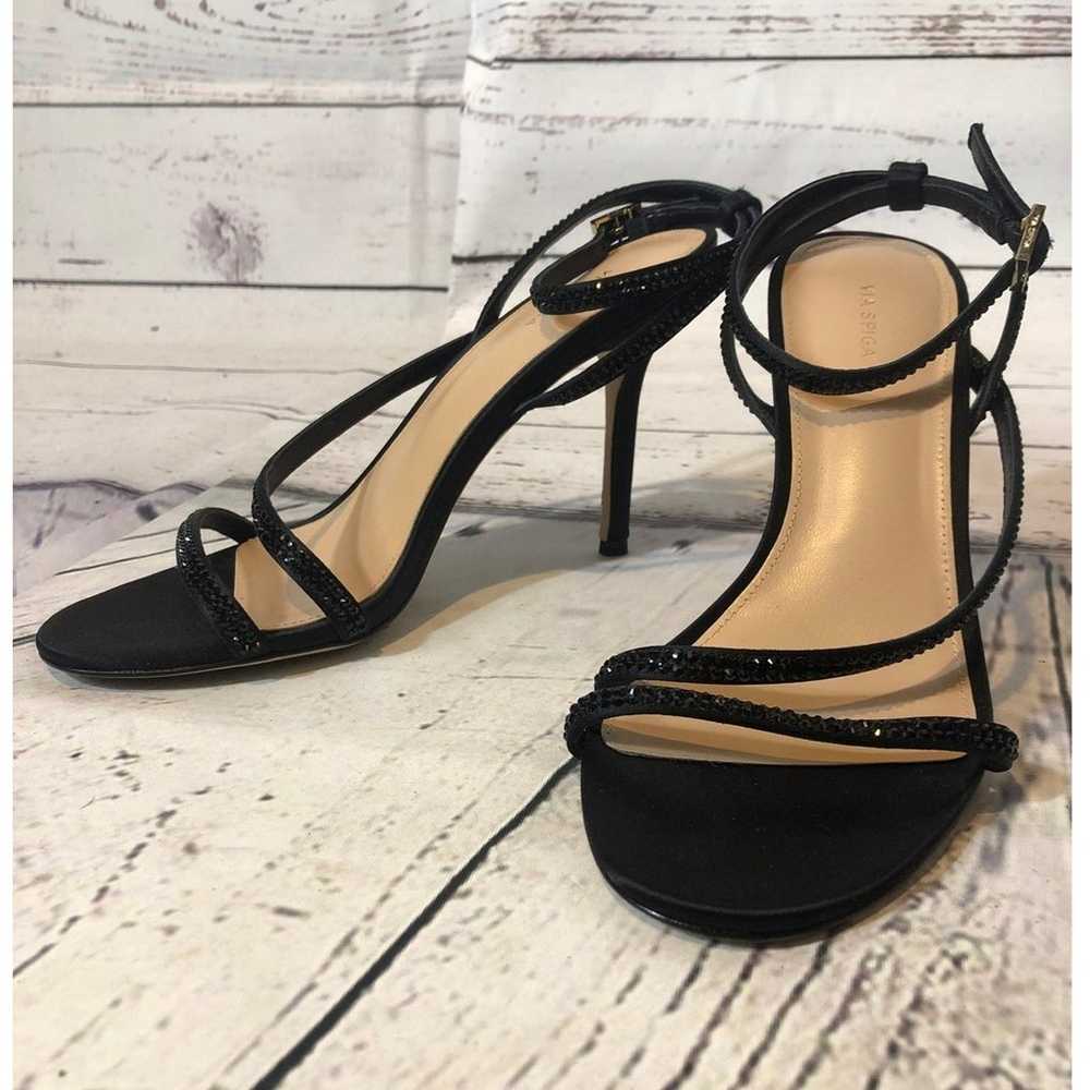 VIA SPIGA Pavlina Strappy Sandal in black satin 3… - image 3