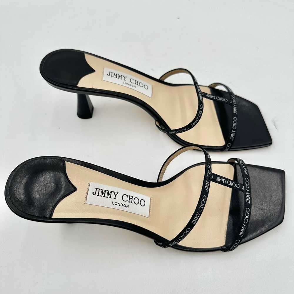 Jimmy Choo Black Canvas And Leather Ria Slide San… - image 4