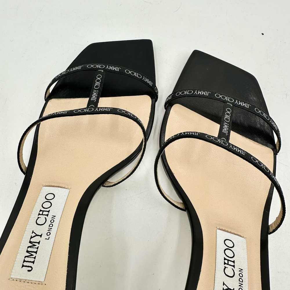 Jimmy Choo Black Canvas And Leather Ria Slide San… - image 6