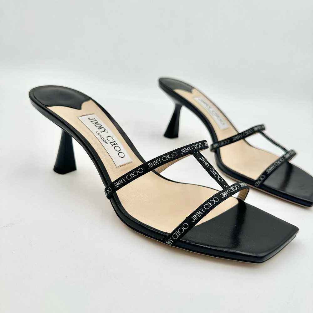 Jimmy Choo Black Canvas And Leather Ria Slide San… - image 9