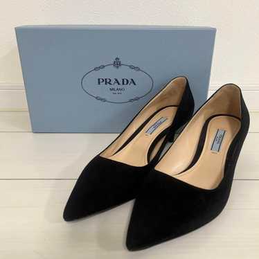 PRADA Black Suede Pointed Toe Heels