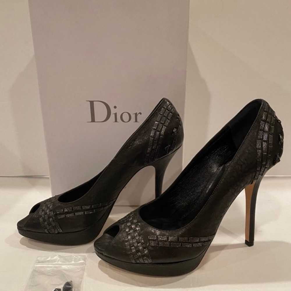 Christian Dior open toe pumps heels black 38 - image 1