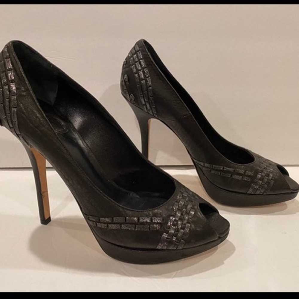 Christian Dior open toe pumps heels black 38 - image 2