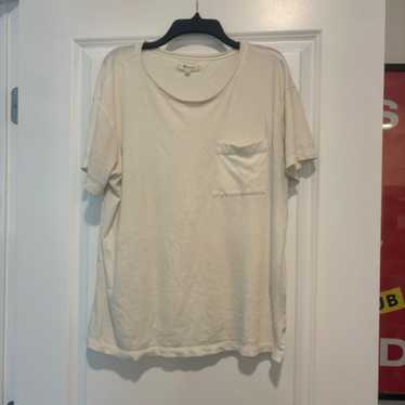 Madewell Off-White Oversized Pocket Tee