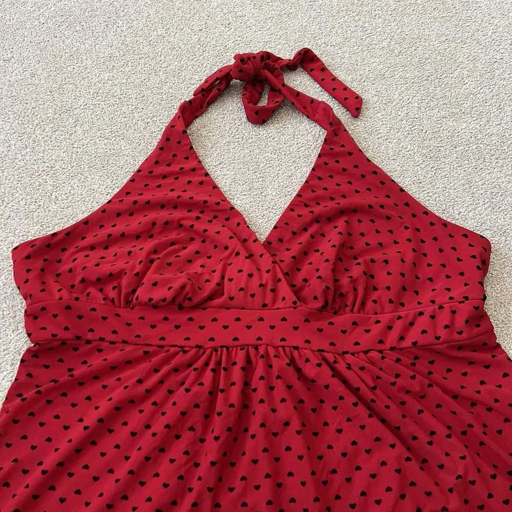 Vintage Y2K Torrid Red Black Hearts Halter Top Gr… - image 2