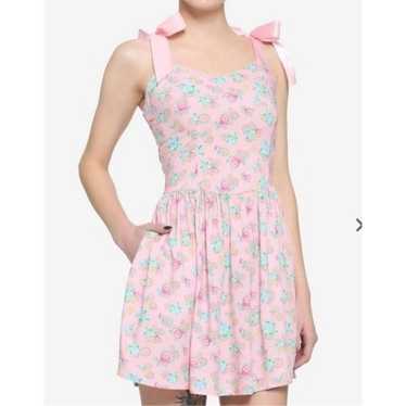 Hot Topic Pink Floral Gears Sweetheart Dress Size… - image 1