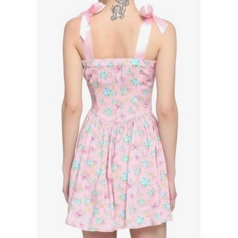 Hot Topic Pink Floral Gears Sweetheart Dress Size… - image 2