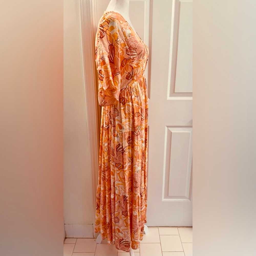 Entro Women’s Floral Maxi Dress Size Small Deep V… - image 4