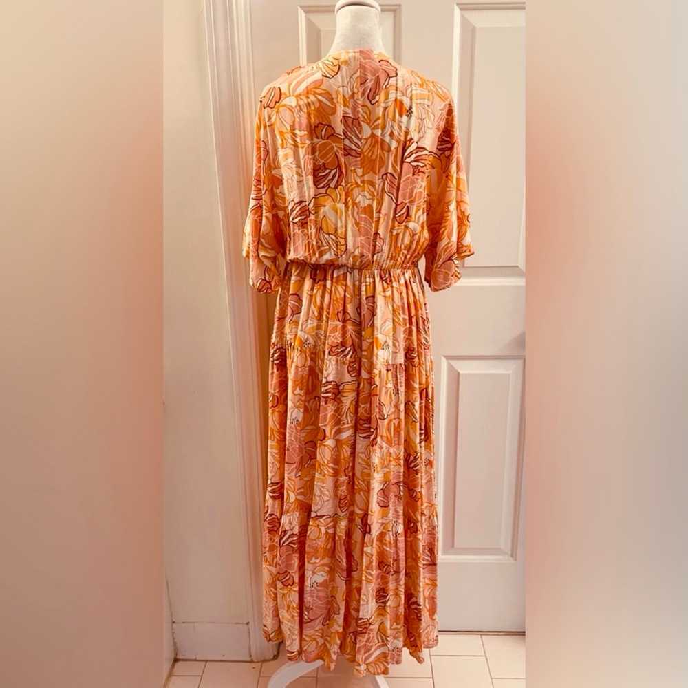 Entro Women’s Floral Maxi Dress Size Small Deep V… - image 5