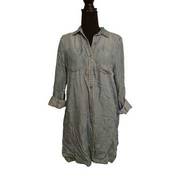 Beach Lunch Lounge Blue Denim Shirt Dress Small