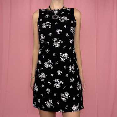 90s floral mini dress - image 1