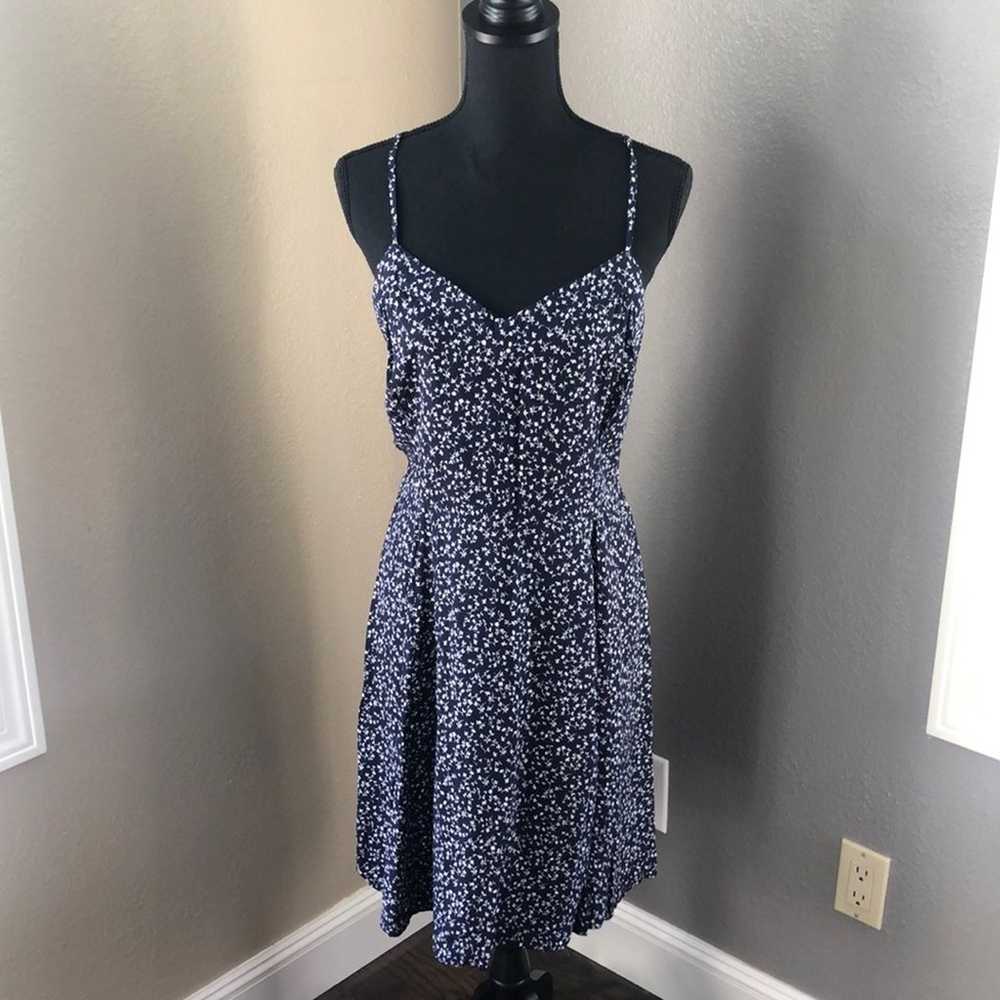 GAP navy blue sundress with white floral pattern - image 1