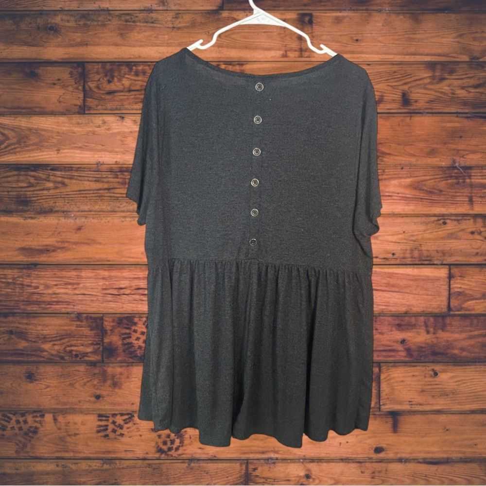 Other Terra & Sky Grey Peplum T-Shirt 1X (16W-18W) - image 2