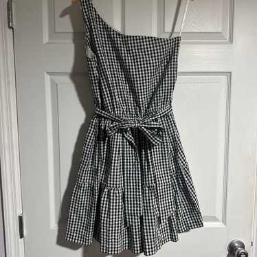 Vineyard vines one shoulder checked dress