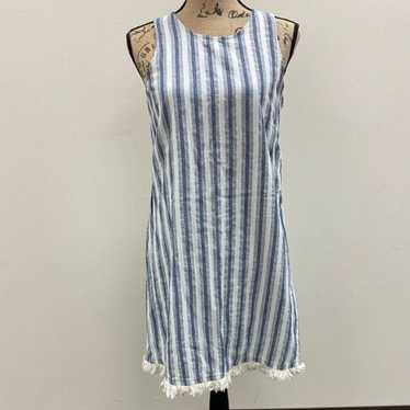 Sam and Jess blue and white striped cotton boho sh