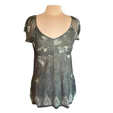 Axcess Vintage Y2K Green Babydoll Top Sz MED Fores