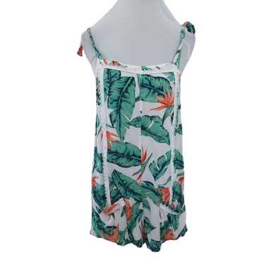 Miken Swim Overall Coverup Large Tropical Print R… - image 1