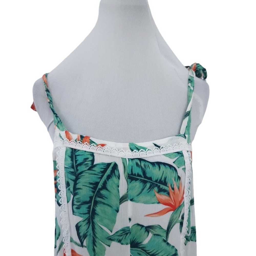 Miken Swim Overall Coverup Large Tropical Print R… - image 5