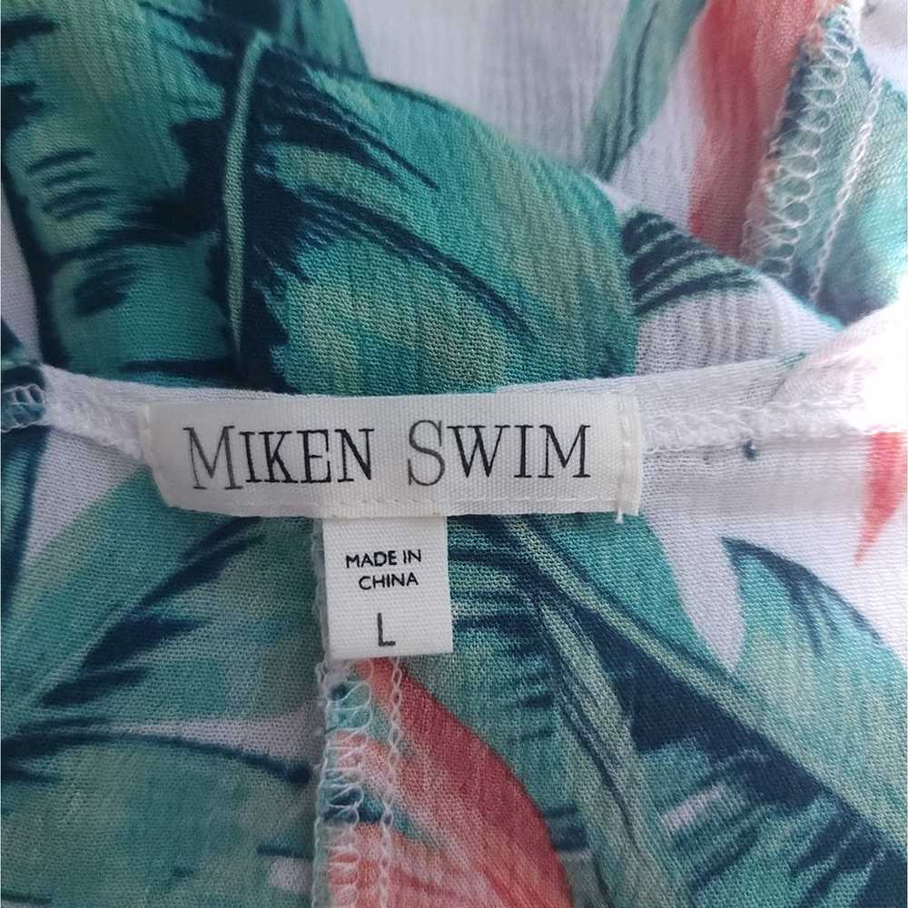 Miken Swim Overall Coverup Large Tropical Print R… - image 6