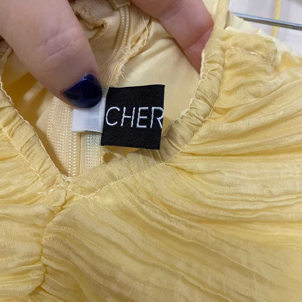 CHERLEY • Pastel Yellow Y2K Pleated Spaghetti Str… - image 6