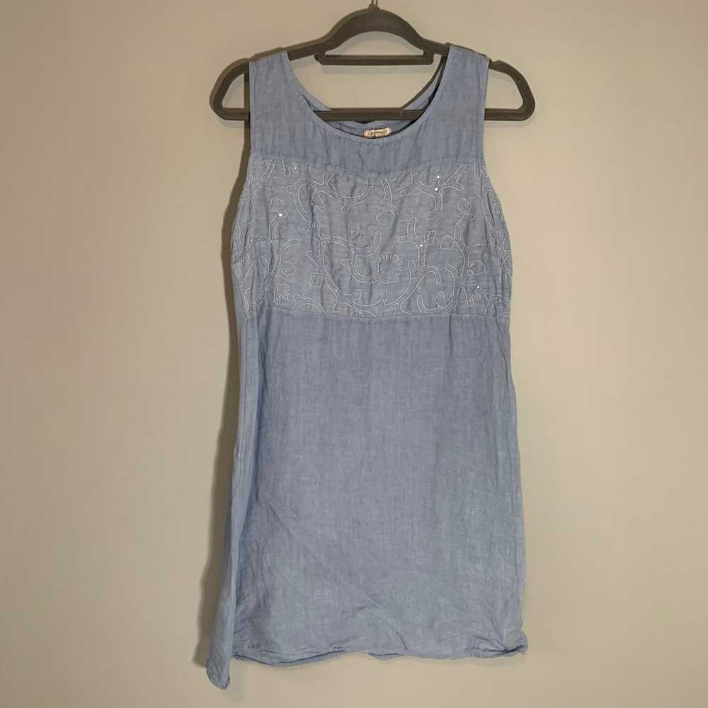 Lina Tomei made in Italy 100% linen sleeveless kn… - image 1