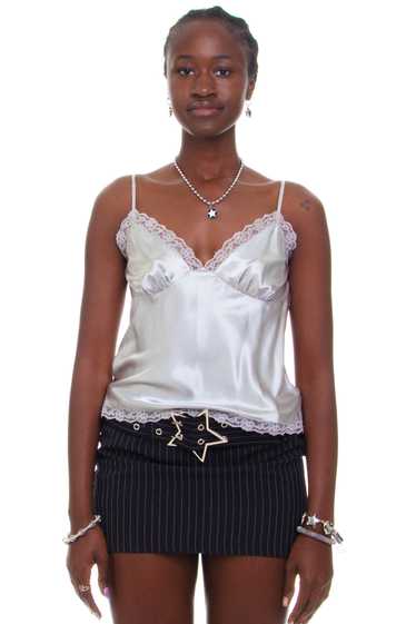 Vintage Y2K Metal Silver Lace Tank - S/M