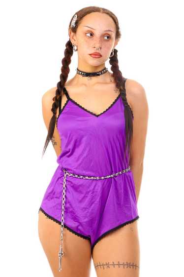 Vintage 80's Secret Accents Purple BodySuit - S/M